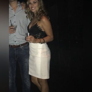 Express white leather pencil skirt